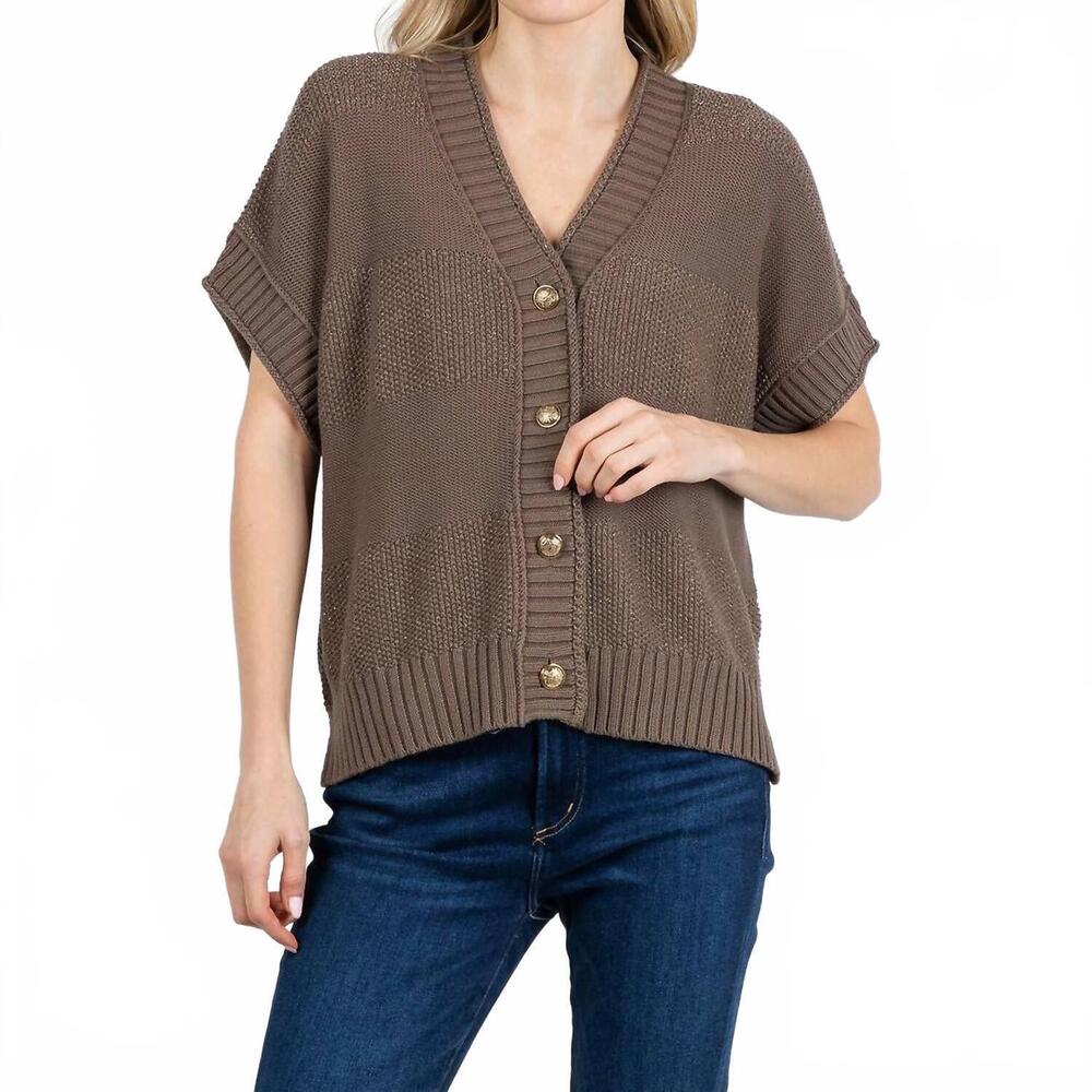 NEW REPEAT CASHMERE textured metallic top in mud